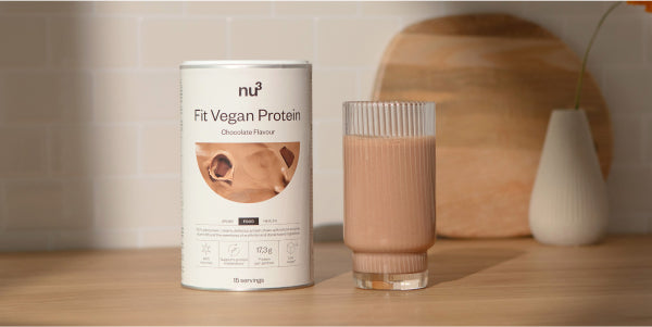 nu3 Fit Vegan Protein chocolat en shake